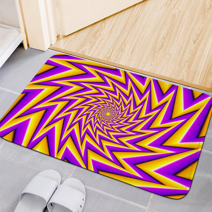 Yellow Big Bang Moving Optical Illusion Indoor Door Mat