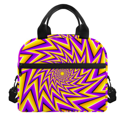 Yellow Big Bang Moving Optical Illusion Insulated Lunch Bag