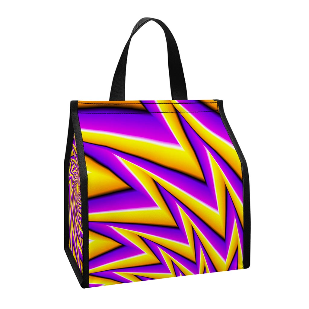 Yellow Big Bang Moving Optical Illusion Insulated Lunch Tote