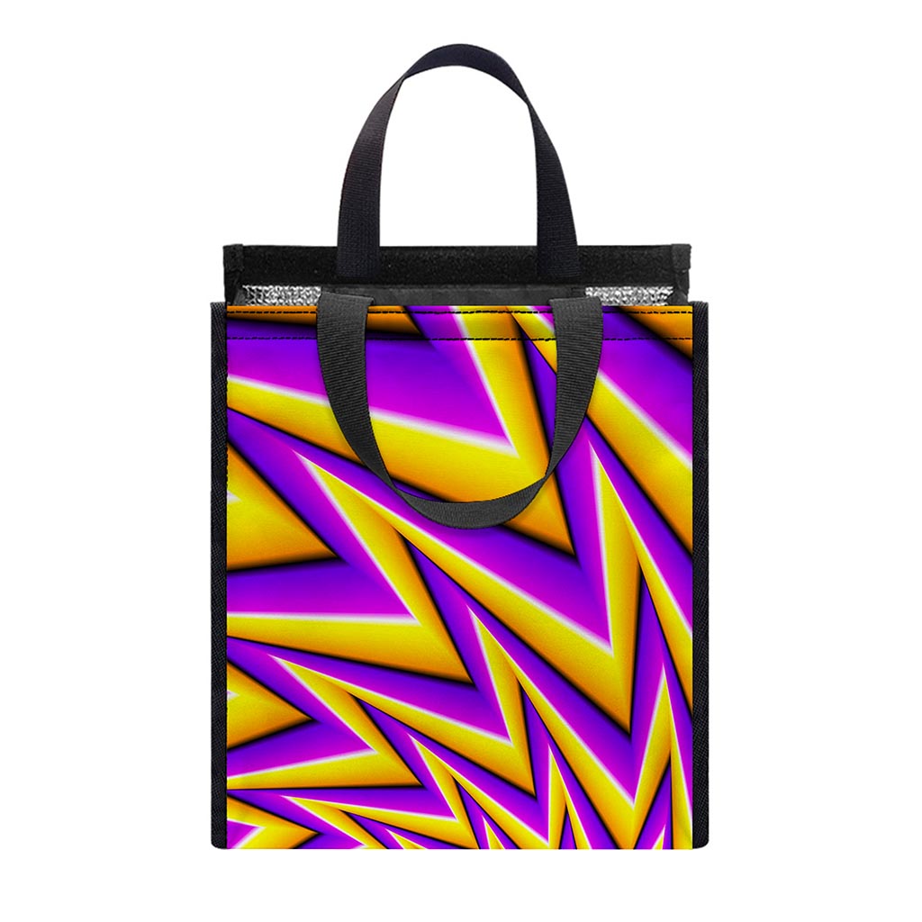 Yellow Big Bang Moving Optical Illusion Insulated Lunch Tote