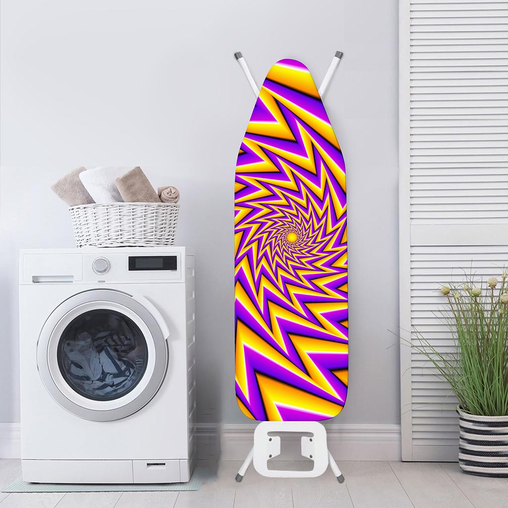 Yellow Big Bang Moving Optical Illusion Ironing Board Cover
