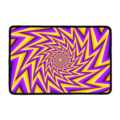Yellow Big Bang Moving Optical Illusion Kitchen Mat