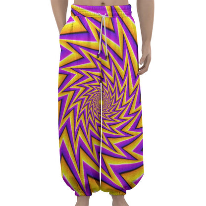 Yellow Big Bang Moving Optical Illusion Lantern Pants