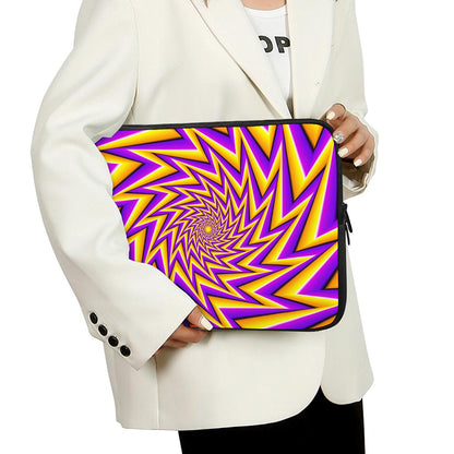 Yellow Big Bang Moving Optical Illusion Laptop Sleeve