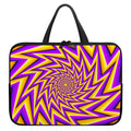 Yellow Big Bang Moving Optical Illusion Laptop Sleeve With Handle