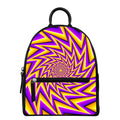 Yellow Big Bang Moving Optical Illusion Leather Backpack