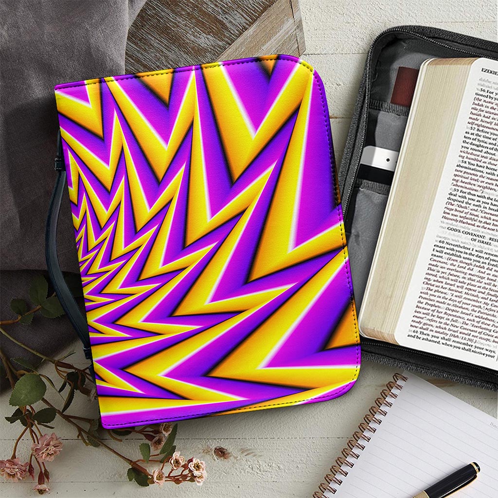 Yellow Big Bang Moving Optical Illusion Leather Bible Cover