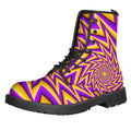 Yellow Big Bang Moving Optical Illusion Lace-Up Boots