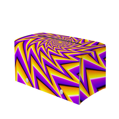 Yellow Big Bang Moving Optical Illusion Leather Tissue Box Cover