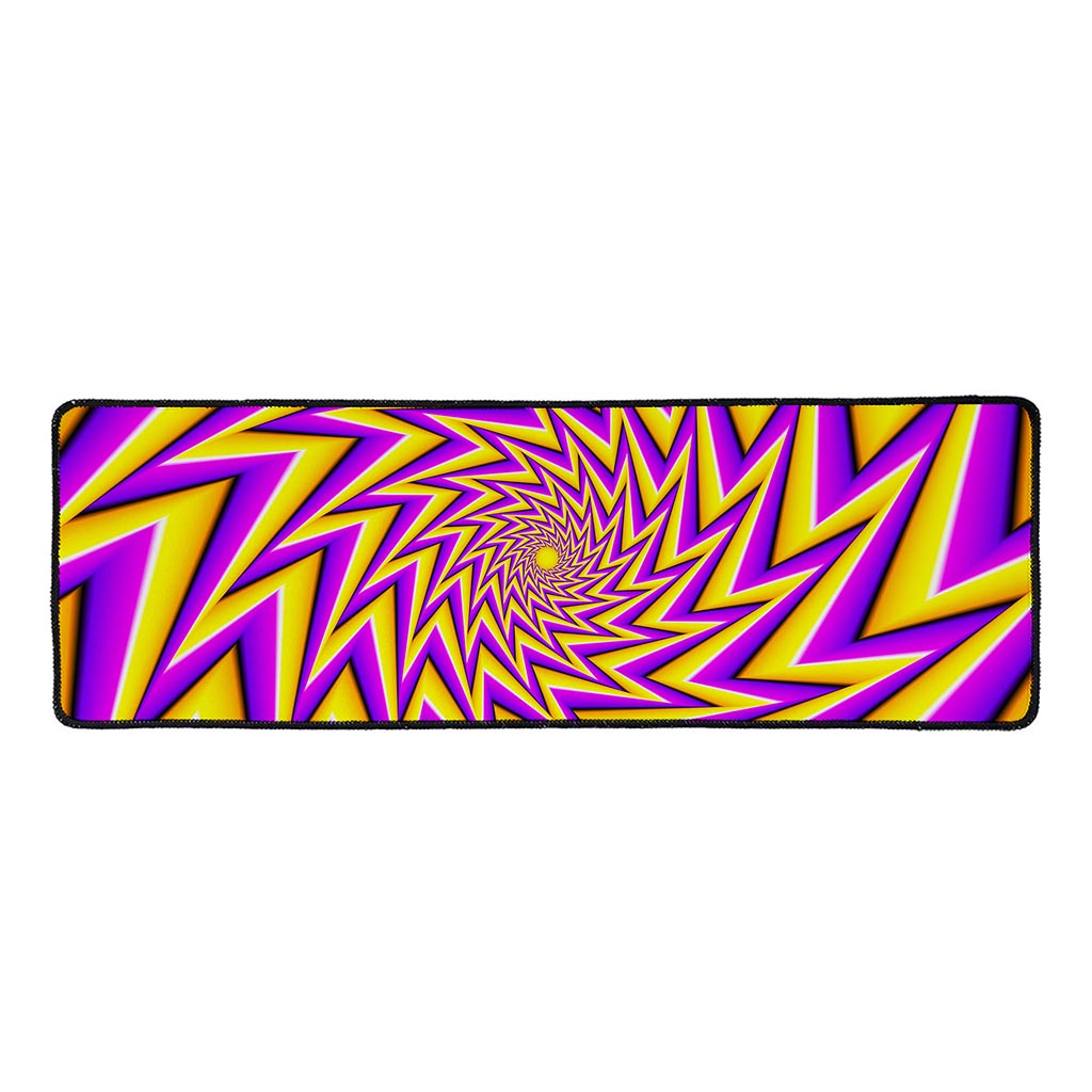 Yellow Big Bang Moving Optical Illusion Long Kitchen Mat