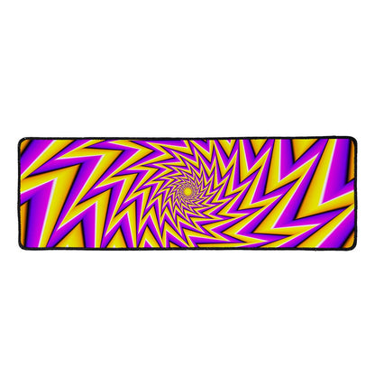Yellow Big Bang Moving Optical Illusion Long Kitchen Mat