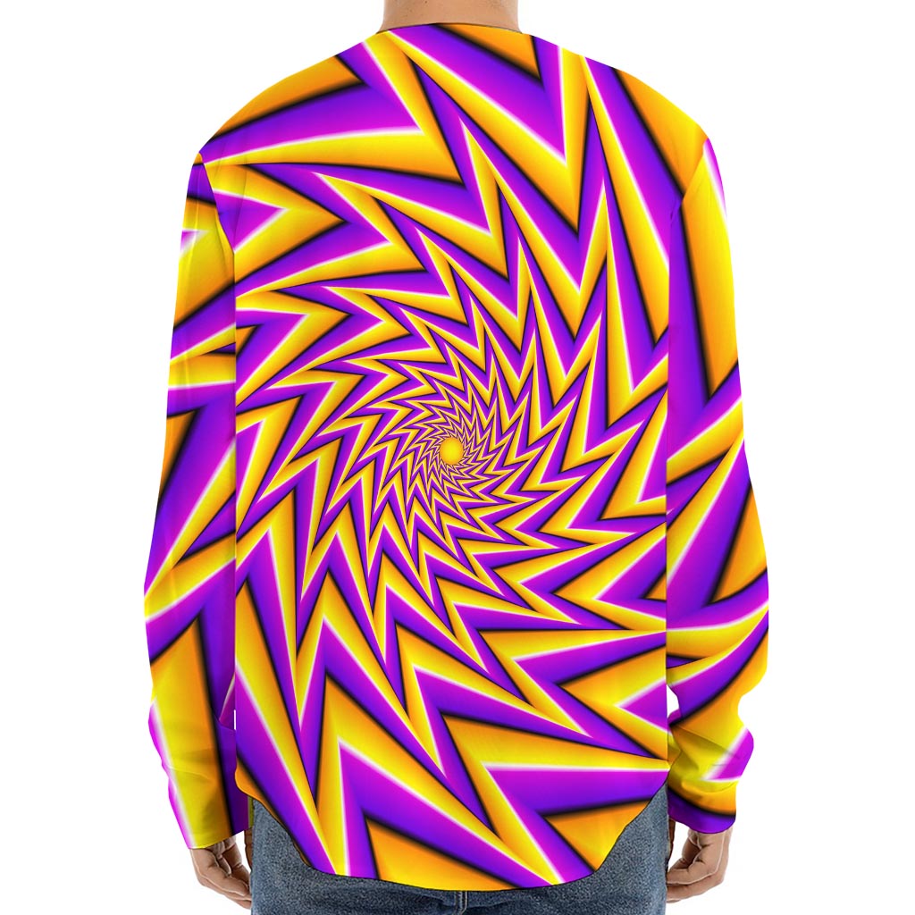 Yellow Big Bang Moving Optical Illusion Long Sleeve Baseball Jersey