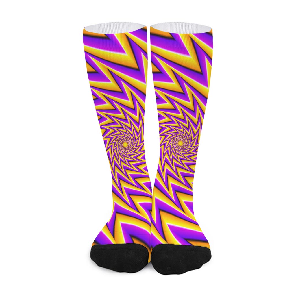 Yellow Big Bang Moving Optical Illusion Long Socks