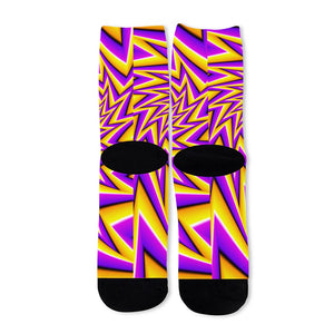 Yellow Big Bang Moving Optical Illusion Long Socks