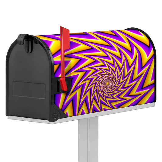 Yellow Big Bang Moving Optical Illusion Mailbox Cover
