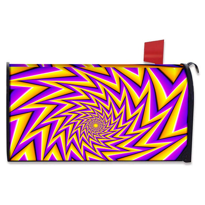 Yellow Big Bang Moving Optical Illusion Mailbox Cover