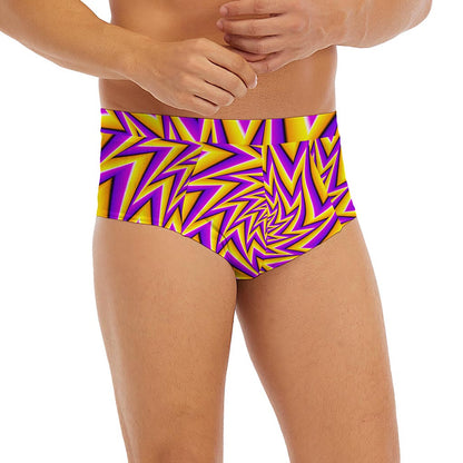 Yellow Big Bang Moving Optical Illusion Men's Briefs