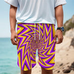 Yellow Big Bang Moving Optical Illusion Men's Cargo Shorts