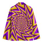 Yellow Big Bang Moving Optical Illusion Men's Cotton Blazer