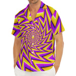 Yellow Big Bang Moving Optical Illusion Men's Deep V-Neck Shirt