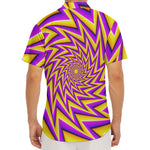 Yellow Big Bang Moving Optical Illusion Men's Deep V-Neck Shirt