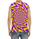 Yellow Big Bang Moving Optical Illusion Men's Fitness Tank Top