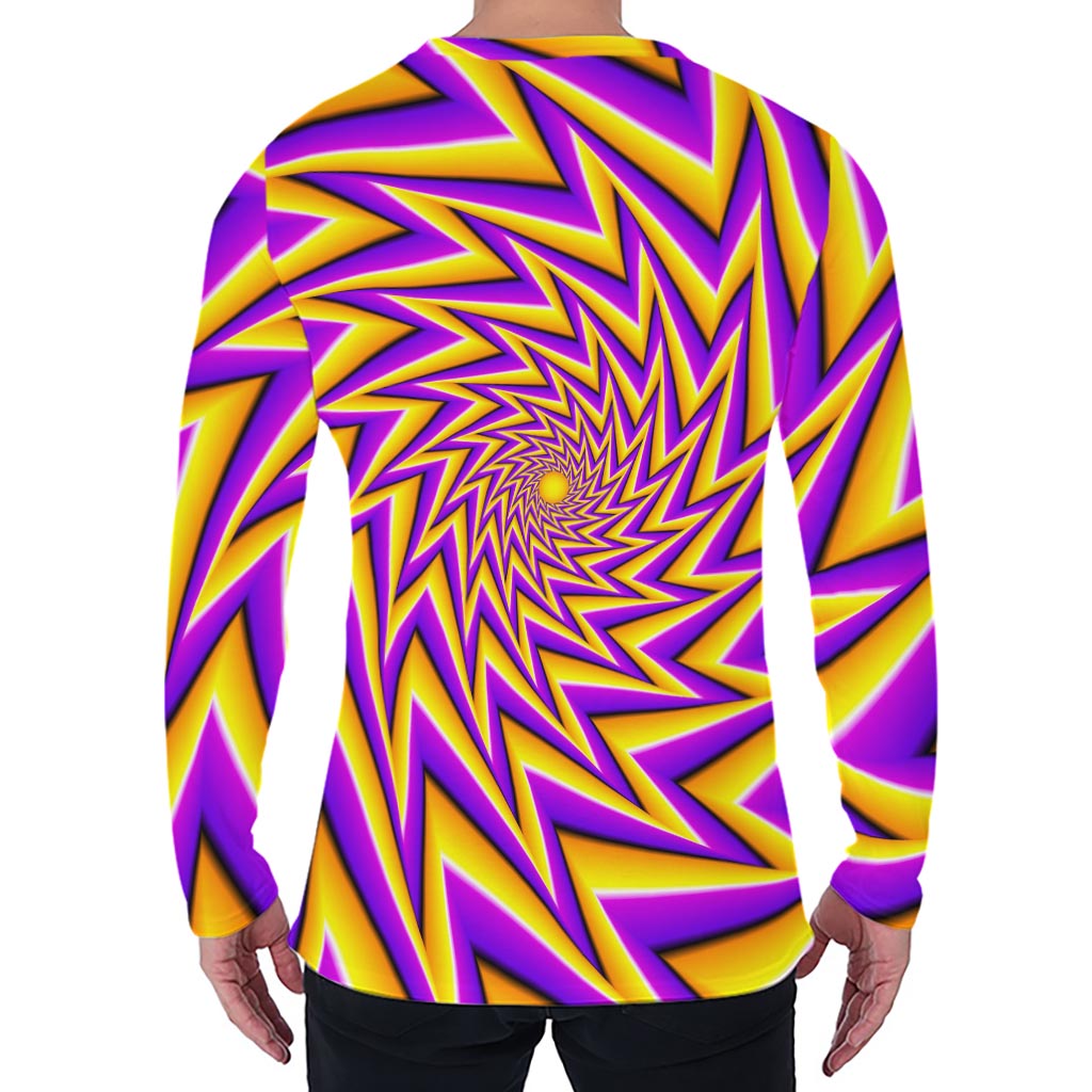 Yellow Big Bang Moving Optical Illusion Men's Long Sleeve T-Shirt