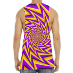 Yellow Big Bang Moving Optical Illusion Men's Muscle Tank Top