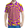 Yellow Big Bang Moving Optical Illusion Men's Polo Shirt