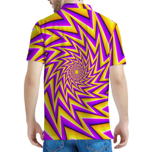 Yellow Big Bang Moving Optical Illusion Men's Polo Shirt