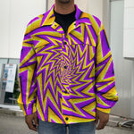Yellow Big Bang Moving Optical Illusion Men's Shirt Jacket