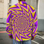 Yellow Big Bang Moving Optical Illusion Men's Shirt Jacket