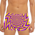 Yellow Big Bang Moving Optical Illusion Men's Short Boxer Briefs