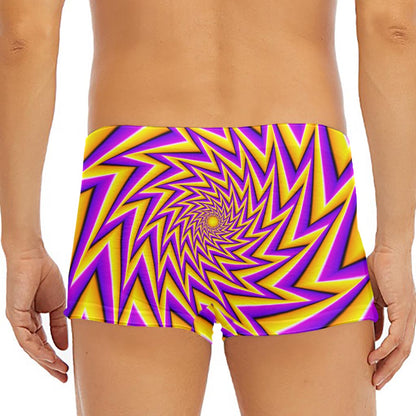 Yellow Big Bang Moving Optical Illusion Men's Short Boxer Briefs