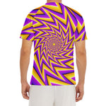 Yellow Big Bang Moving Optical Illusion Men's Short Sleeve Rash Guard