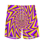 Yellow Big Bang Moving Optical Illusion Men's Sports Shorts