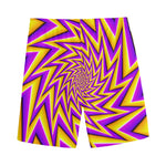 Yellow Big Bang Moving Optical Illusion Men's Sports Shorts