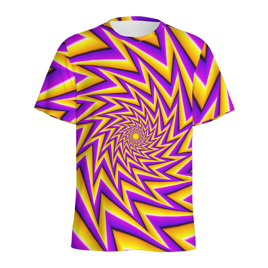 Yellow Big Bang Moving Optical Illusion Men's Sports T-Shirt