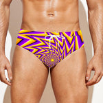 Yellow Big Bang Moving Optical Illusion Men's Swim Briefs