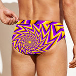 Yellow Big Bang Moving Optical Illusion Men's Swim Briefs
