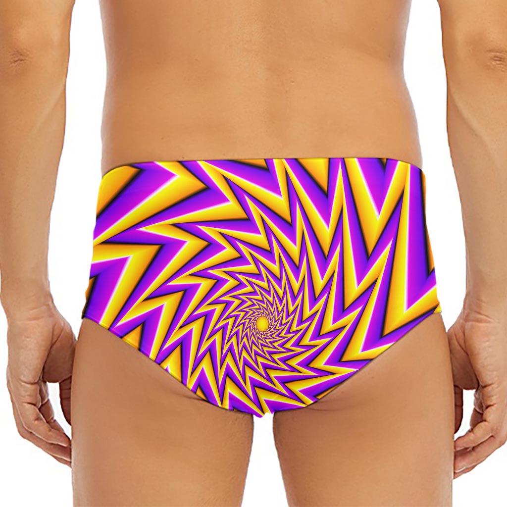 Yellow Big Bang Moving Optical Illusion Men's Triangle Swim Briefs