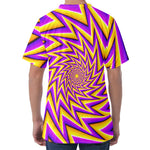 Yellow Big Bang Moving Optical Illusion Men's Velvet T-Shirt