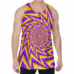 Yellow Big Bang Moving Optical Illusion Men's Velvet Tank Top