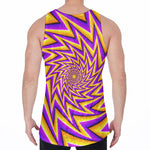 Yellow Big Bang Moving Optical Illusion Men's Velvet Tank Top