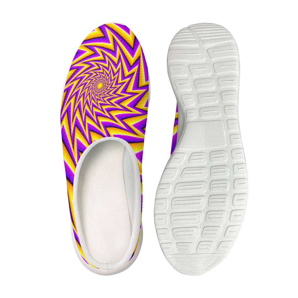 Yellow Big Bang Moving Optical Illusion Mesh Casual Shoes