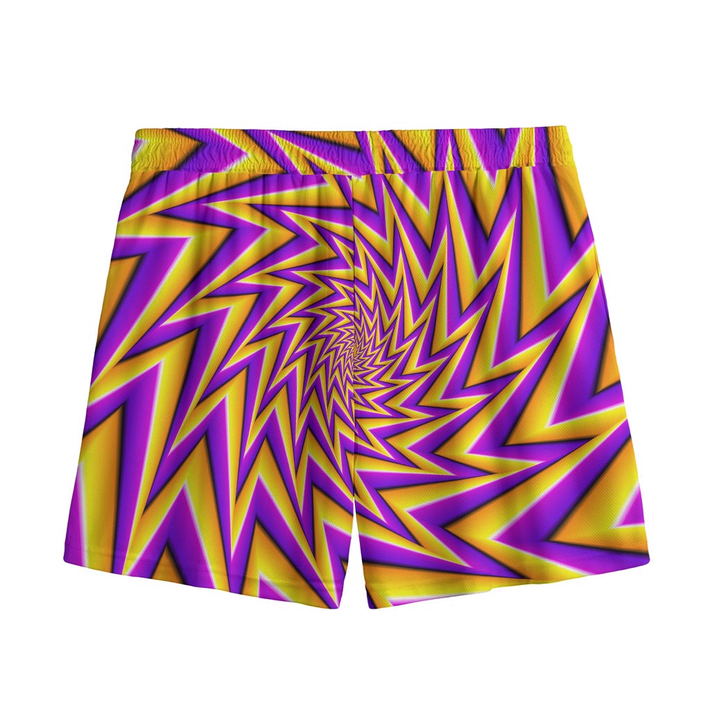 Yellow Big Bang Moving Optical Illusion Mesh Shorts