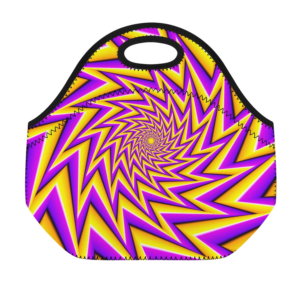 Yellow Big Bang Moving Optical Illusion Neoprene Lunch Bag