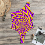 Yellow Big Bang Moving Optical Illusion One Shoulder Bodysuit