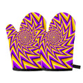 Yellow Big Bang Moving Optical Illusion Oven Mitts