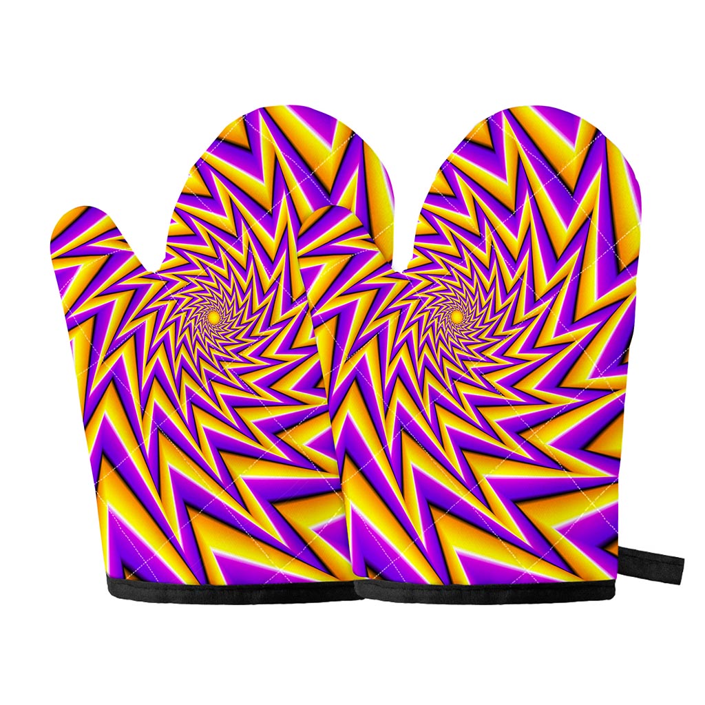 Yellow Big Bang Moving Optical Illusion Oven Mitts